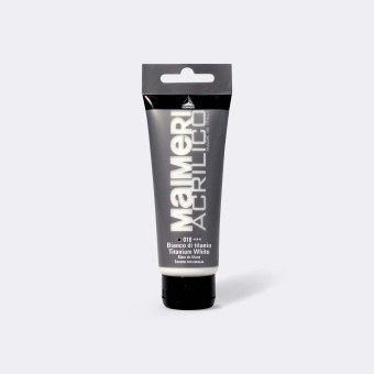 Краска акриловая Maimeri Acrilico Titanium White (Титановый белый), 200 мл