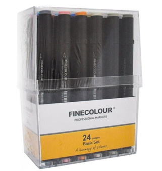 Набор Finecolour mini Brush 24 базовых цвета в кейсе