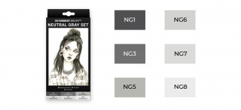 Набор маркеров Sketchmarker Brush 6 NEUTRAL Gray Set (6 шт. в картонной коробке)