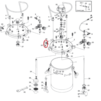 Iwata 04015470 Адаптер выхода жидкости красконагнетательного бака серии PET