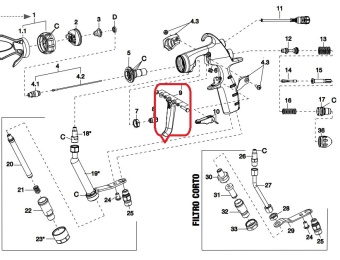 Комплект триггера для краскопульта Iwata MSGS-200