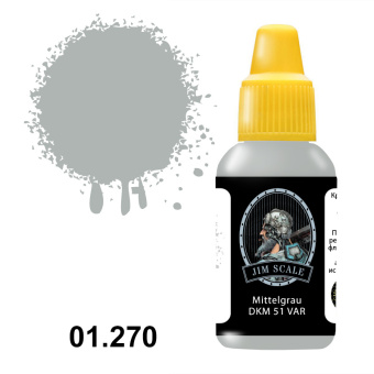 Краска акриловая Jim Scale 01.270 цвет Mittelgrau DKM 51 VAR, 18 мл