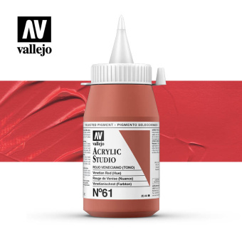 Краска Vallejo Acrylic Studio #61 Venetian Red (Венецианский красный), 1 л