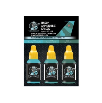 Набор красок Jim Scale 02.346 Базовые оттенки камуфляжа Су-34, 3 шт.