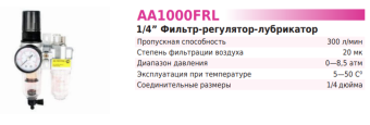 TNT Air AA1000FRL Фильтр-Регулятор-Лубрикатор 1/4"