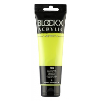 Жёлтый флуоресцентный, краска акриловая Blockx Artist, 120 мл