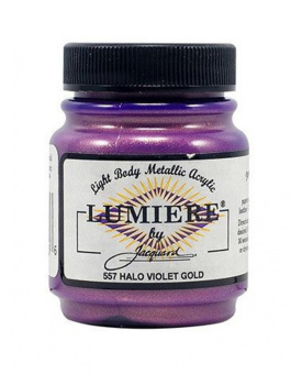 Нерастекающаяся металлическая краска по тканям Jacquard Lumiere золотисто-фиолетовая светящаяся 67 мл