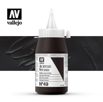 Краска Vallejo Acrylic Studio #49 Van Dyck Brown (Ван Дик коричневый), 1 л