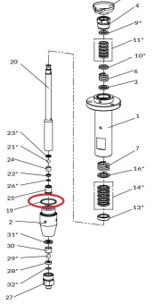 Iwata 04000240 Уплотнение всасывающей трубки для насоса iCon