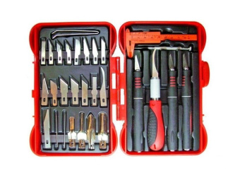 JAS 4009 Набор ножей с цанговым зажимом (алюминий), 33 предмета