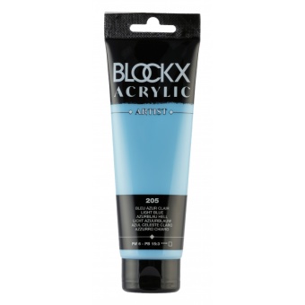 Лазурь синяя светлая, краска акриловая Blockx Artist, 250 мл
