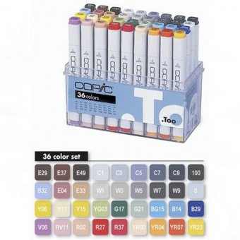 Набор маркеров Copic Classic 36 шт. в пластиковой упаковке
