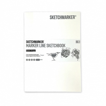 Sketchmarker Скетчбук Marker Line 160 г/м2, 16 листов, 14,8*21 см, мягкая обложка, белый