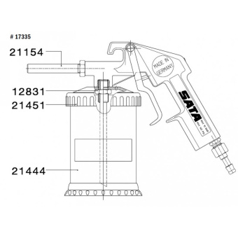 SATA 21444 Пластиковый нижний бачок 0,6 л для пескоструйного пистолета
