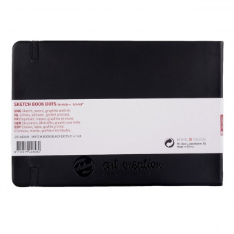 Royal Talens Блокнот для зарисовок Art Creation, 80г/кв. м, 21*29,7 см, 80 листов в точку, обложка черная