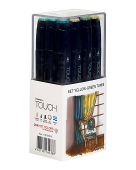 Набор маркеров Touch Twin 12 шт., желто-зеленые тона