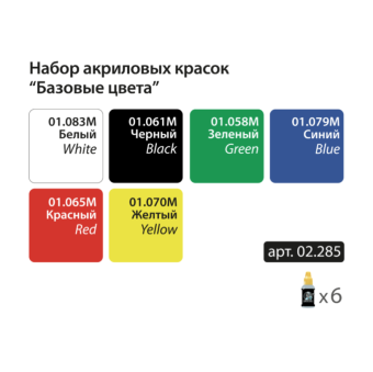 Набор акриловых красок Jim Scale 02.285 “Базовые цвета”