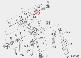 Iwata 03500190 Держатель пружины иглы для пистолета ALG-7 TE WB