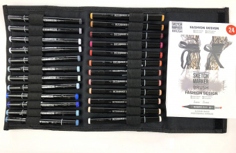 Набор маркеров Sketchmarker Brush Fashion Design (24 шт. + сумка-органайзер)
